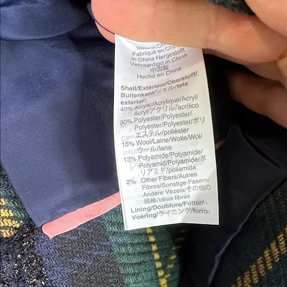 J. Crew lady jacket in lurex plaid tweed fringe blazer jacket size 4 NWT - Picture 4 of 9